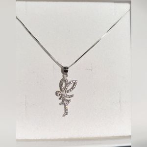 Sterling silver Tinkerbell pendat and necklace